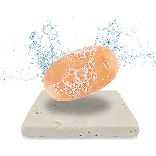 HomeHacker Seifenschale Untersetzer Travertin-Stein Beige/Natur ca. 10 x 10 cm Cover