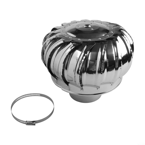 Ventilador De Techo No Alimentado De Acero Inoxidable 304 De 110 Mm Ventilación De Aire De Turbina Impulsada Por El Viento Para Cocina, Baño, Escape De Fábrica
