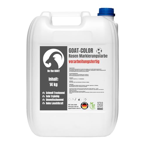 GOAT Rasenmarkierungsfarbe | Gebrauchsfertig | Rasenfarbe | Sportplatzfarbe | 14kg