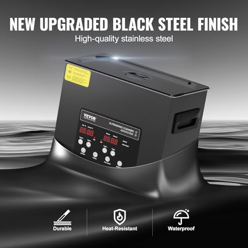 Image of VEVOR 6L Ultra Sonic Cleaner, 180W Digital Ultrasonic Cleaning Machine with Gentle Mode & Upgraded Degassing, 40kHz Industrial Ultrasound Cleaner with Heater & Timer for Retainer, Jewelry, Tools