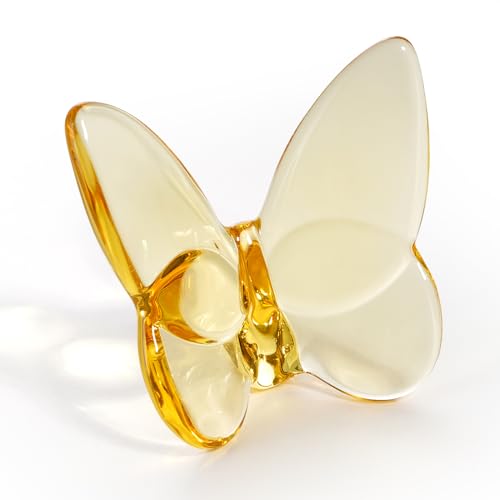 Lioaeust Crystal Butterfly Figurines Flying Butterfly Figurine Decor Crystal Cut Glass Butterfly Ornament Statue Animal Collectible Home Ornament Decor