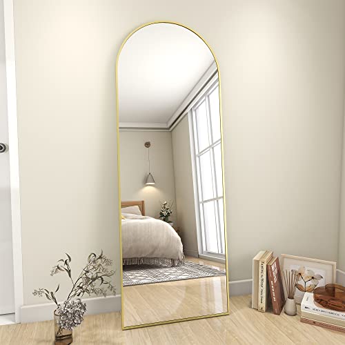 Image of Koonmi 64x21 Arched Full Length Mirror, Floor Mirror with Stand
