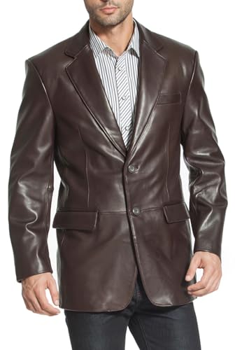 BGSD Men Richard Classic Leather Blazer Lambskin Sport Coat Jacket (Regular, Big & Tall and Short)2