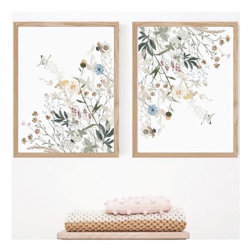 Láminas botánicas de flores silvestres para decorar paredes vacías con elegancia y color