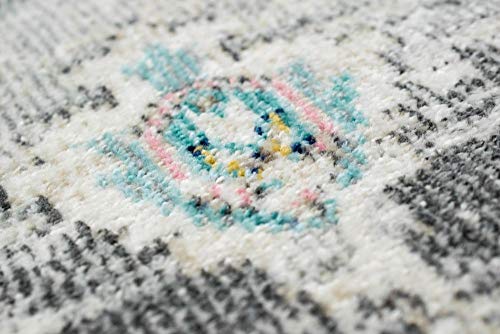 CARPETIA Teppich Outdoor Orientteppich Wohnzimmerteppich Ornamente in grau Größe 160 cm Rund – Bild 6