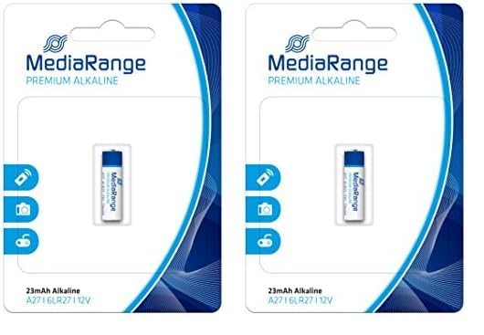 MediaRange MRBAT115 Household Battery Single-Use Battery A27 Alcalino 12 V - Pilas (Single-Use Battery, A27, Alcalino, Cilíndrico, 12 V, 1 Pieza(s)) (Paquete de 2)