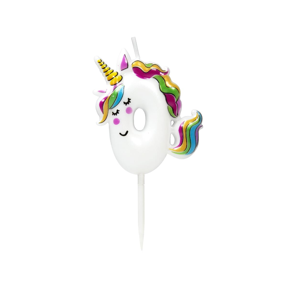 EAKE Candela Di Compleanno Unicorno Numero 0, Colorato, Per Torta, Altezza 6 Cm, Atossica, Per Decorazione Festa - 5