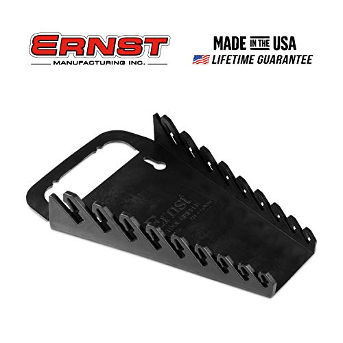 Image of Ernst Manufacturing 5085 9-Wrench Gripper Portable Wrench Organization - Sturdy Flexible Design, Fits 1 /4 inch to 3 /4 inch & 6-15 mm, Black