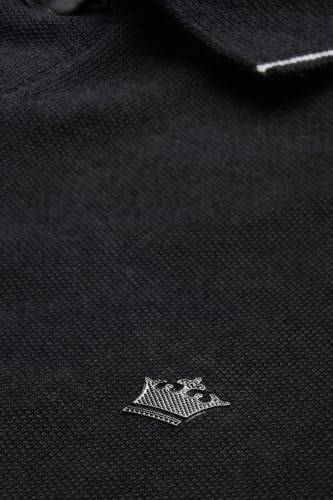 Image of Louis Philippe Men's Regular Fit Active Stretch Fabric Light Weight & Breathable Fine Knit Pique Fabric Half Sleeve Solid Polo Tshirt