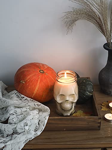 White Skull Candle, Large Skull Candle For Halloween, Gothic Spell Spooky Skull Decor 12Oz #TOP6