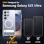 SPIDERCASE for Samsung Galaxy S25 Ultra Case, Magnetic with [3 Stand Ways][ Military Grade Drop Protection] with Invisible Stand Shockproof Slim Case for Galaxy S25 Ultra 5G 6.9'',Clear - Image 2