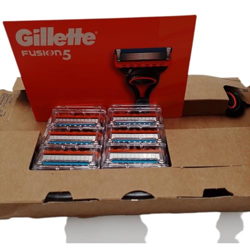 Gillette Fusion5 męska maszynka do golenia z wkładem, 1 uchwyt, 8 ostrzy z 5 ostrzami, żelową opaską do smarowania i trymerem precyzyjnym