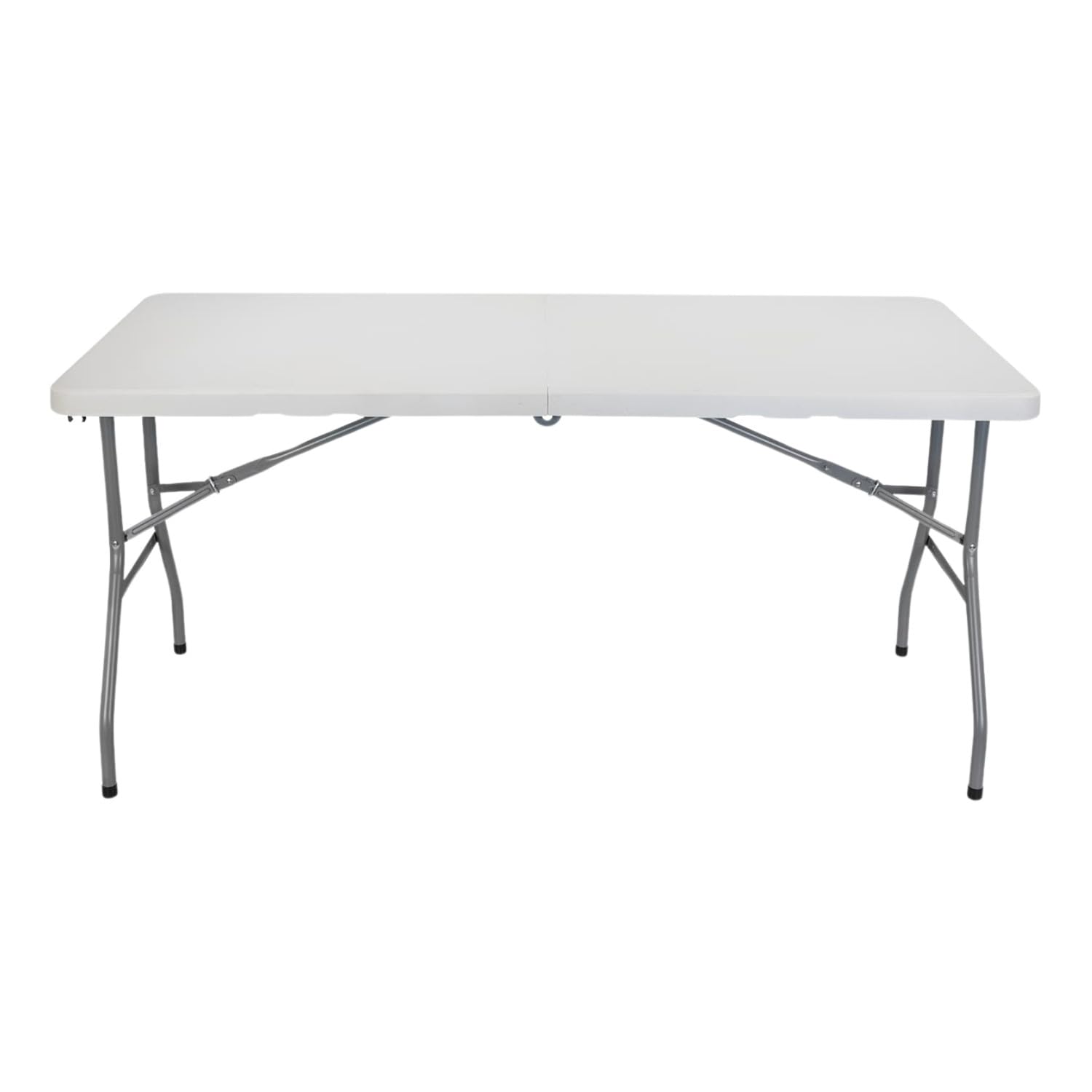 THINIA HOME Mesa Catering Plegable Rectangular Portátil Blanca 150 cm: Mesa Multiusos para Camping y Eventos en Espacios Exteriores o Interiores | Resina y Patas de Acero para 2-4 Personas