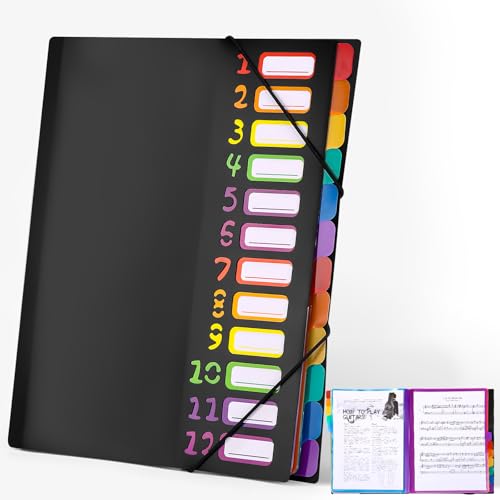 Cexovo Carpeta Archivadora A4,Carpeta Separadora de 12 Páginas,Carpetas Archivadoras Expandible,Carpeta Etiquetada,Carpeta Clasificadora,Carpeta Etiquetada,para Papelería Escolar,Oficina,Ferroso