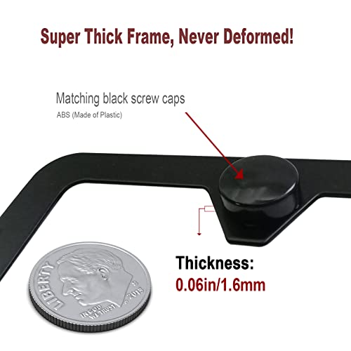 Image of BGGTMO Front License Plate Mounting Kit- License Plate Bracket Holder Frame- Universal Bumper Car Tag Frame Mount Adapter with Stainless Steel Screw Cap, Cable Ties