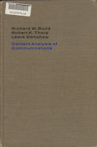 Content Analysis of Communications 0023165707 Book Cover