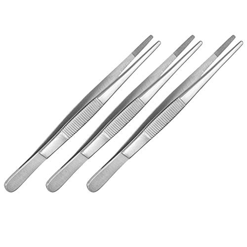 May - Set - 3X Terrarium-Pinzette 13 cm lang - Futterpinzette - Futterzange - Terrarium-Pinzette - gerade Ausführung - Edelstahl