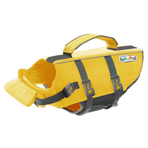 Outward Hound Granby Splash Dog Life Jacket, High-Buoyancy Dog Life Vest for Swimming, Boating, and Water Safety, Small, Yellow