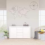 vidaXL Sideboard mit 2 Türen 4 Schubladen Kommode Anrichte Schrank Mehrzweckschrank Beistellschrank Standschrank Weiß 120x36x69cm Holzwerkstoff