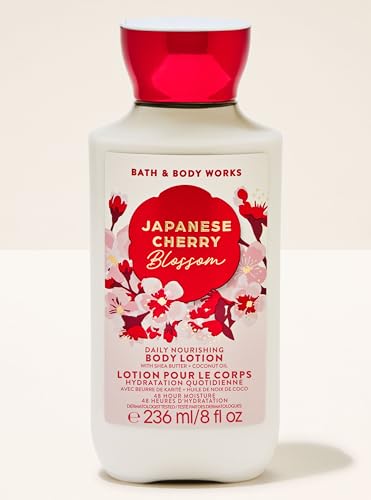 Image of Bath & Body Works Japanese Cherry Blossom Body Lotion (Shea Butter + Coconut Oil) | 24Hr Moisture | 236 ml / 8 fl oz | Fragrance - Botanicals & Blooms | Gender - Women