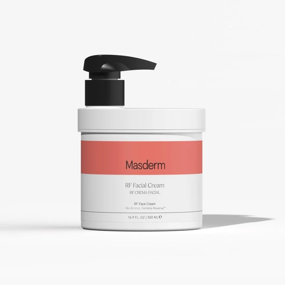 MASDERM - Crema Facial Radiofrecuencia Hidratante 500 ml, Gel Conductor Profesional con Ácido Hialurónico y Colágeno, Crema Antiarrugas y Reafirmante, Tratamiento Antiedad Facial, Uso Diario