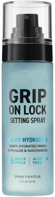 Hard~Candy Grip On Lock Setting Spray, Alcohol-Free, 16 Hour Hold, Dewy Finish, Hydrating 3.4 fl oz