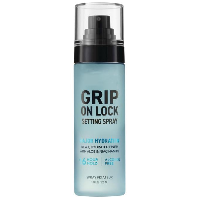 Hard~Candy Grip On Lock Setting Spray, Alcohol-Free, 16 Hour Hold, Dewy Finish, Hydrating 3.4 fl oz