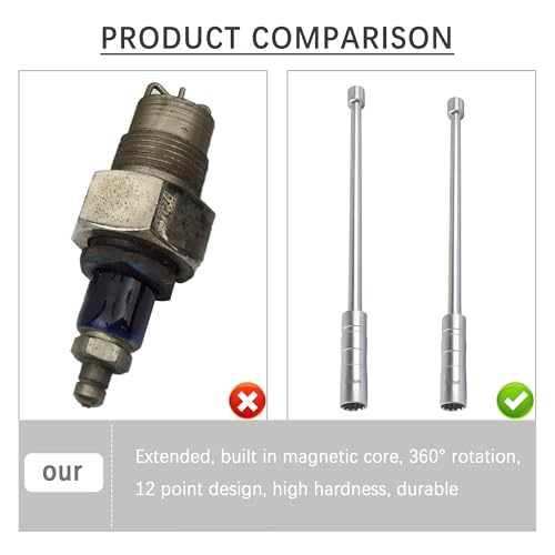 Image of 14mm+16mm Extend Spark Plug Socket Compatible with BMW Nissan More Car | Thin Wall 12 Points 3 /8 inch Drive Spark Plug Removal Tool,Steel Magnetic Spark Plug Socket Set Car Tools (14mm+16mm Extend)