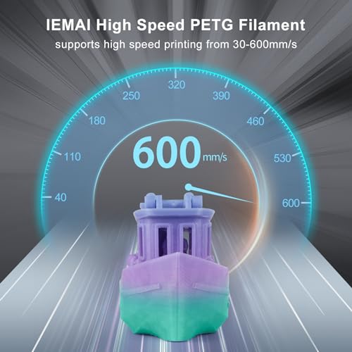 Image of IEMAI 250g Translucent PETG Filament 1.75mm Bundle, Multicolor Gradient PETG 3D Printer Filament 250g Spool 4 Rolls(Total 1kg) for Lampshades Artwork & Home Decor