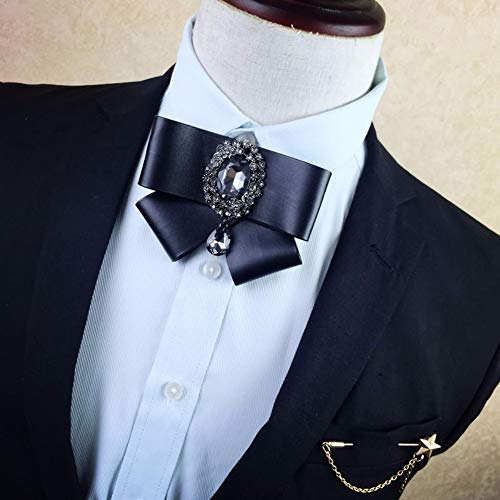 THTHT Retro Multicapa De Alta Gama British Rhinestone Pajarita Broches Broches Pasadores De Hombres Camiseta Cravat Bowtie General Accesorios