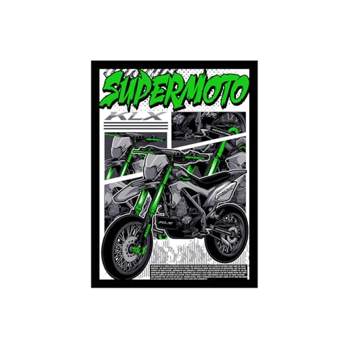 Image of BLINKART Kawasaki KLX CarFramed Posters Gift Items Boys Room Wall Decoration Bedroom Office Studio Synthetic Wood Frame & Acrylic Glass Ready to Hang - 12x8 Inch, (A4 Size) - CAR-141
