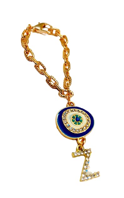 Morel Sturdy Rose Gold Watch Charm of Evil Eye and Z Initial Diamond Alphabet Pendant, Watch Charm, Watch Accessories, Giftable for Wife, Sister or Friends Pack of 1 (B09YQN3416) Amazon Price History, Amazon Price Tracker