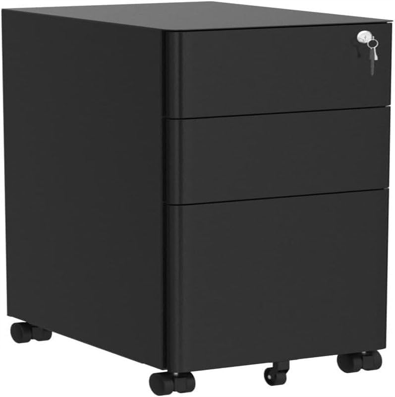 Dimensional diagram of the 3-Drawer Slim File Cabinet showing width, height, and depth measurements.