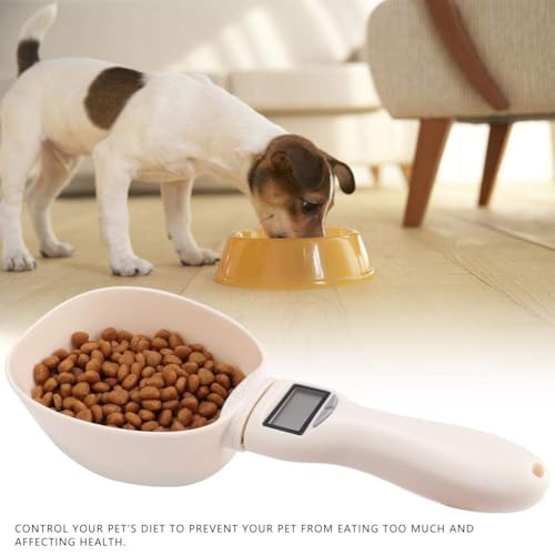 HERCHR Digitale Löffelwaage, Hundefutter Messbecher Digitalwaage Digitale Küchenwaage Messlöffel für Hunde und Katzen Pet Food Scoop Elektronische Digitaler Tierfutter Messlöffel Mit LED-Anzeige