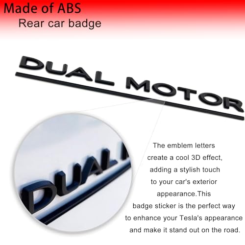 Image of 3D Dual Motor Badge Emblem Sticker Compatible for Tesla Model 3 Y X S Accessories (Matt Black)