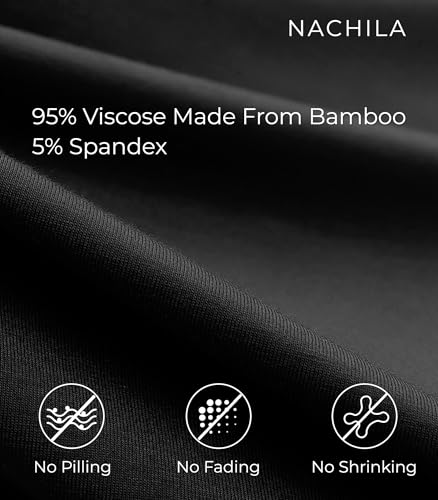 Image of NACHILA Mens Pajamas Set Long Sleeve Henley Sleepwear Top Soft Jogger Pants Pajamas Cool Pjs Set,Viscose Made from Bamboo