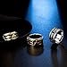 ANIEJUFI Men's Stainless Steel Masonic Freemason Spinner Ring Vintage Signet Band for Anxiety Relief Fidget Jewelry Black Silver Size 9
