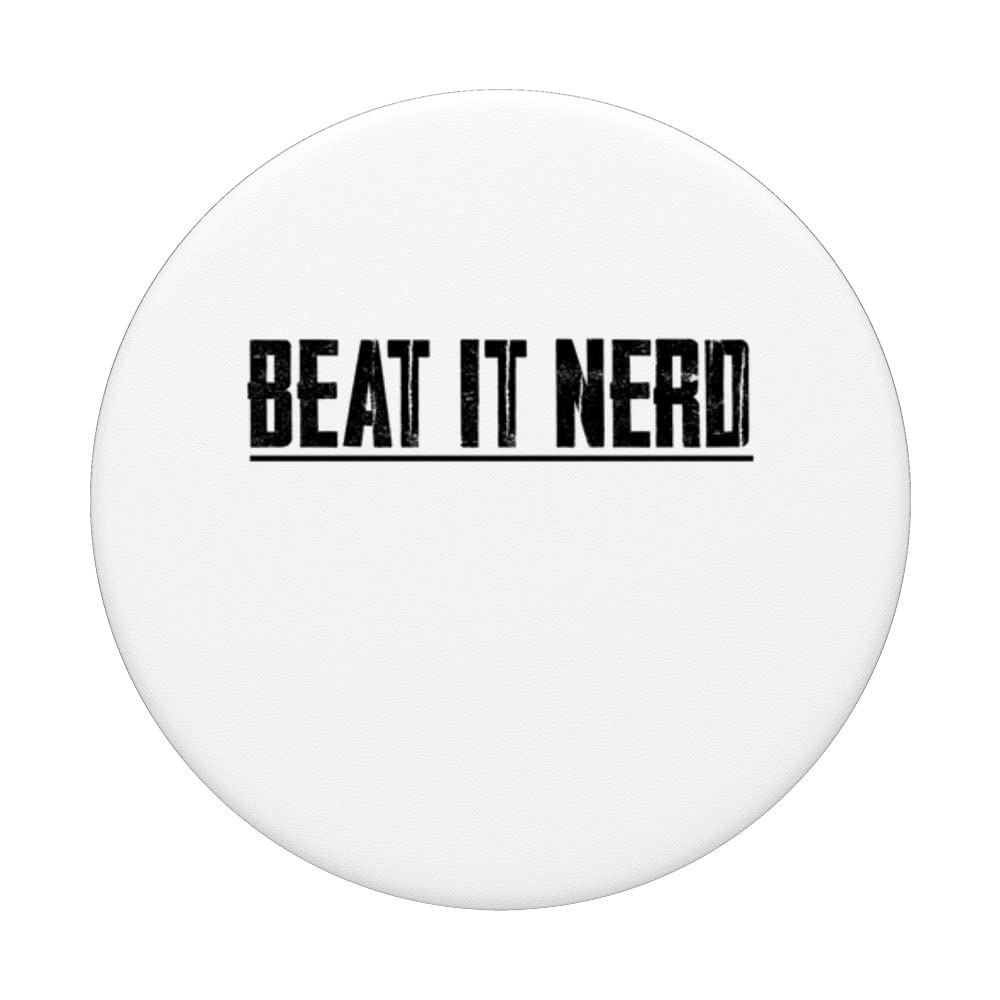 Beat it Nerd ---. PopSockets Swappable PopGrip, Black - Image 3