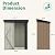 GUNJI 5 x 3 FT Shed Outdoor Storage Shed Metal Garden Shed with Lockable Door Outside Waterproof Tool Shed for Backyard, Patio, Lawn (Brown)