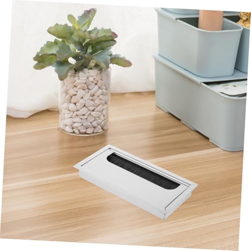Tapa para agujero de escritorio para cables, aleación de aluminio, diseño cuadrado, para organización limpia de cables, fácil instalación miniatura 5