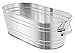 BirdRock Home Stainless Steel Beverage Tub with Stand - Oval - Bottom Tray - Party Drink Holder - Wooden Handles - Outdoor or Indoor Use - Free Standing