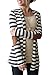 Merryfun Women's Elbow Patch Striped White Black Cardigan Sweater 2XL