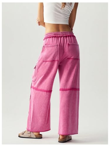 SHENHE Women's Y2k Baggy Cargo Pants Wide Leg Elastic Waist Drawstring Hip Hop Trousers2