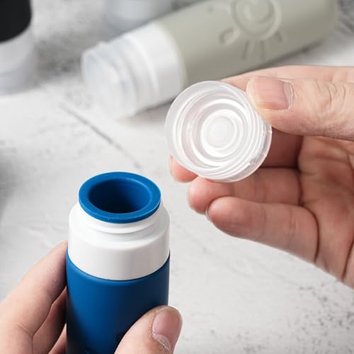Image of Zafit Travel Bottles for Toiletries, TSA Approved Travel Containers 3oz Leak Proof Travel Tubs Refillable Liquid Travel Accessories for Shampoo Conditioner Lotion Body Wash(Multicolored J)