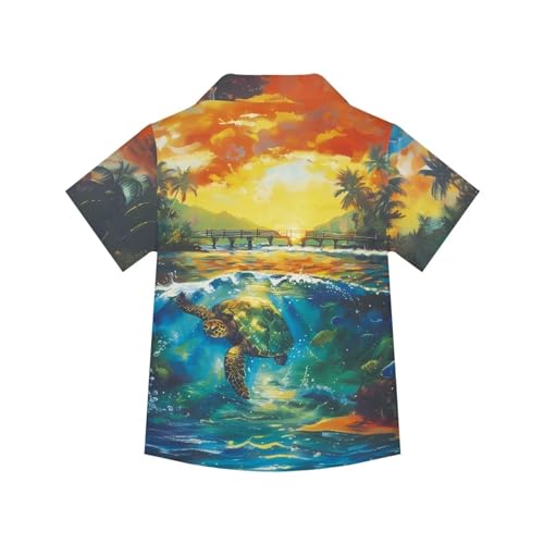 Boys Girls Clothes Short-Sleeved Buttoned Shirt Cool Hawaiian Shirts2
