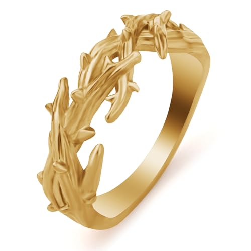 Mens Thorns Crown Ring Stainless Steel Branch Jesus Crown of Thorns Rings Jewelry for Men Women Size 7/8/9/10/11/12/13