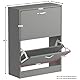 Vida Designs Schuhschrank mit 2 Schubladen, Holz Aluminium, grau, Furniture Set