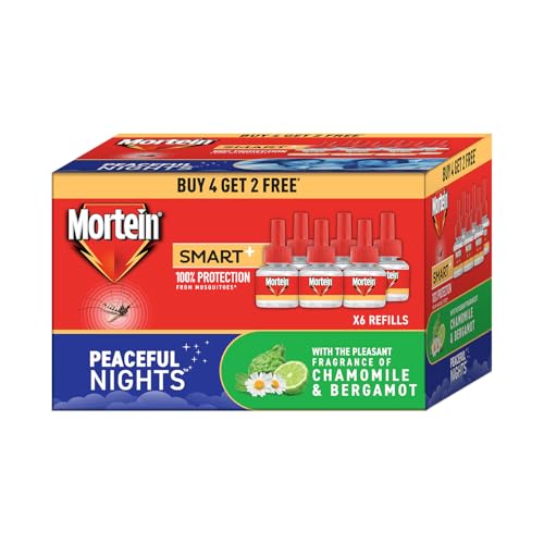 Mortein 45ml x 6 (Buy 4 Get 2 Free) Fits All Machines | SmartPlus Mosquito Repellent Refill | Mosquito Repellent & Killer | 100% Protection from Dengue Mosquitoes, Pack of 6 (Image - 2)