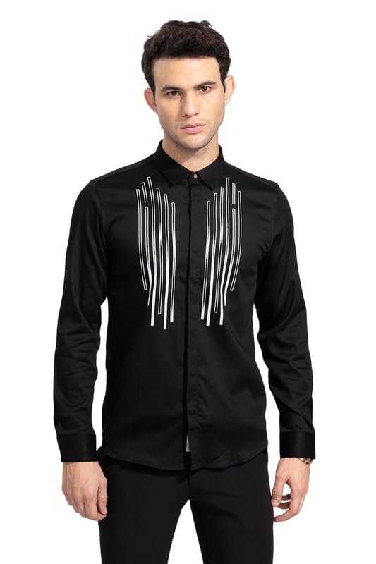 Image of SNITCH Men Cotton Regular Box Stripe Shirt
