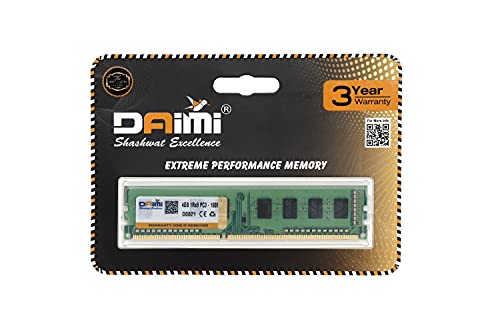 Image of DAIMI 4GB DDR3 Desktop RAM 1600 MHz (PC 12800) with 3 Year Warranty